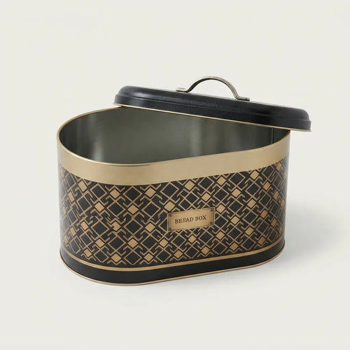 Maria Roma Art Deco Metal Bread Box, 10.4 L