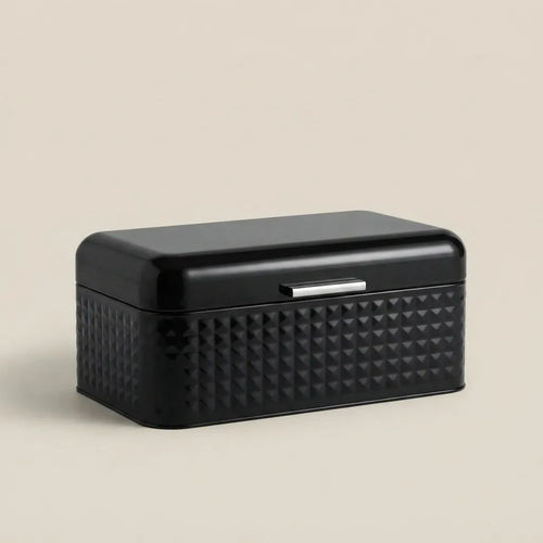 Maria Roma Black Prism Metal Bread Box, 11.8 L