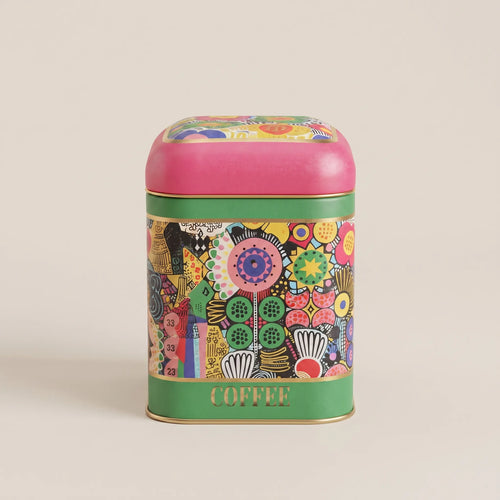 Maria Roma Sunflower Square Metal Coffee Storage Tin, 1.4 L