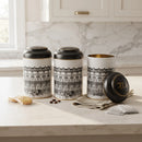 Maria Roma City Round Metal Storage Tin Set of 3, 10.5 × 10.5 × 15 cm