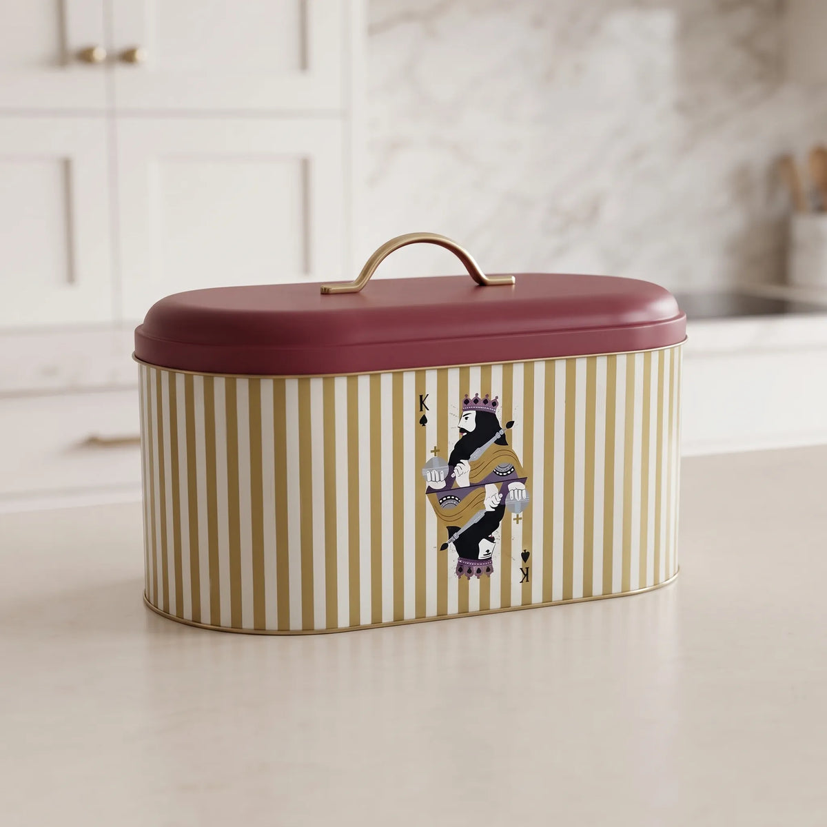 Maria Roma Her Lines Metal Bread Box, 7 L