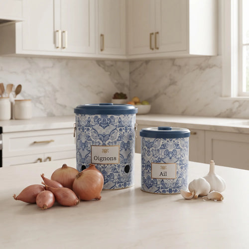 Maria Roma Azulejos Metal Vegetable Storage Set