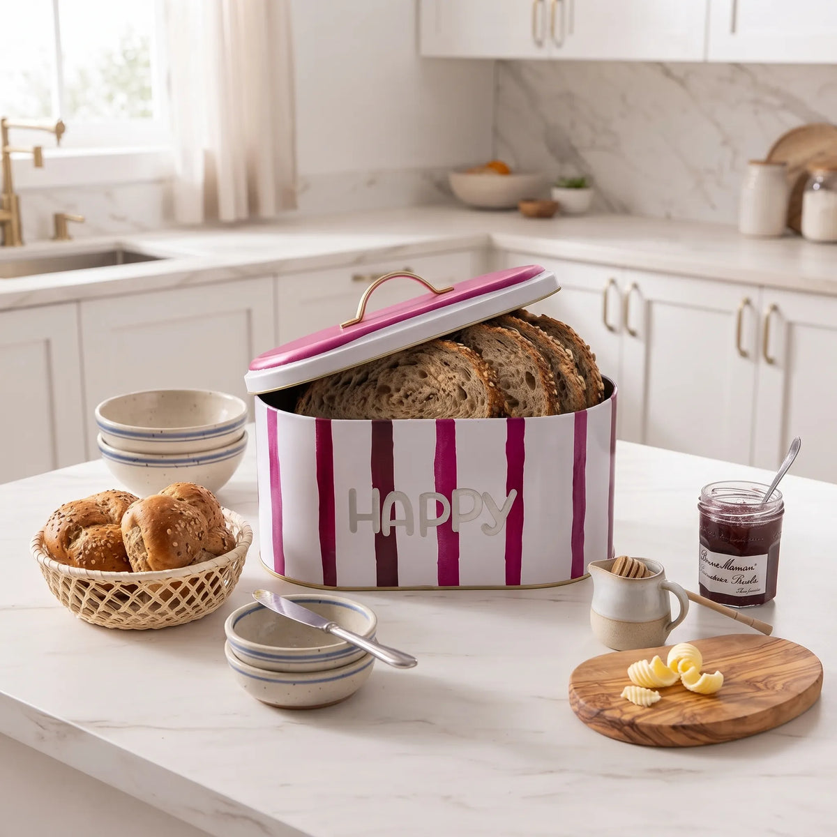 Maria Roma Aura Happy Metal Bread Box, 7 L