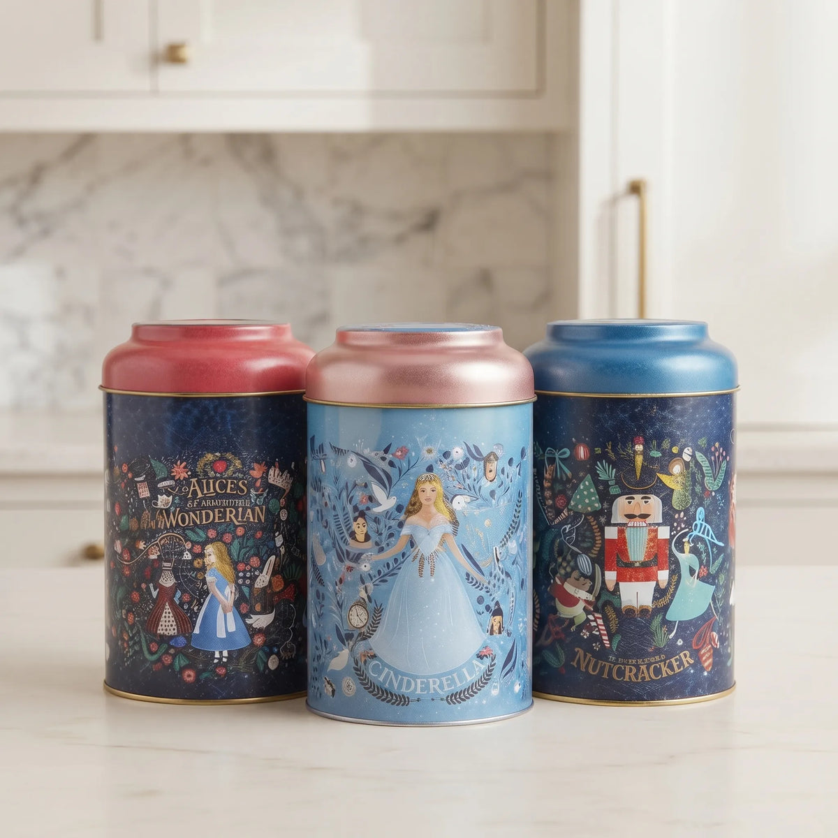 Maria Roma Tales Round Metal Storage Tin Set of 3