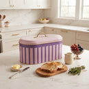 Maria Roma Pink Checkers Metal Bread Box, 7 L, 17.8 × 33.8 × 15.2 cm
