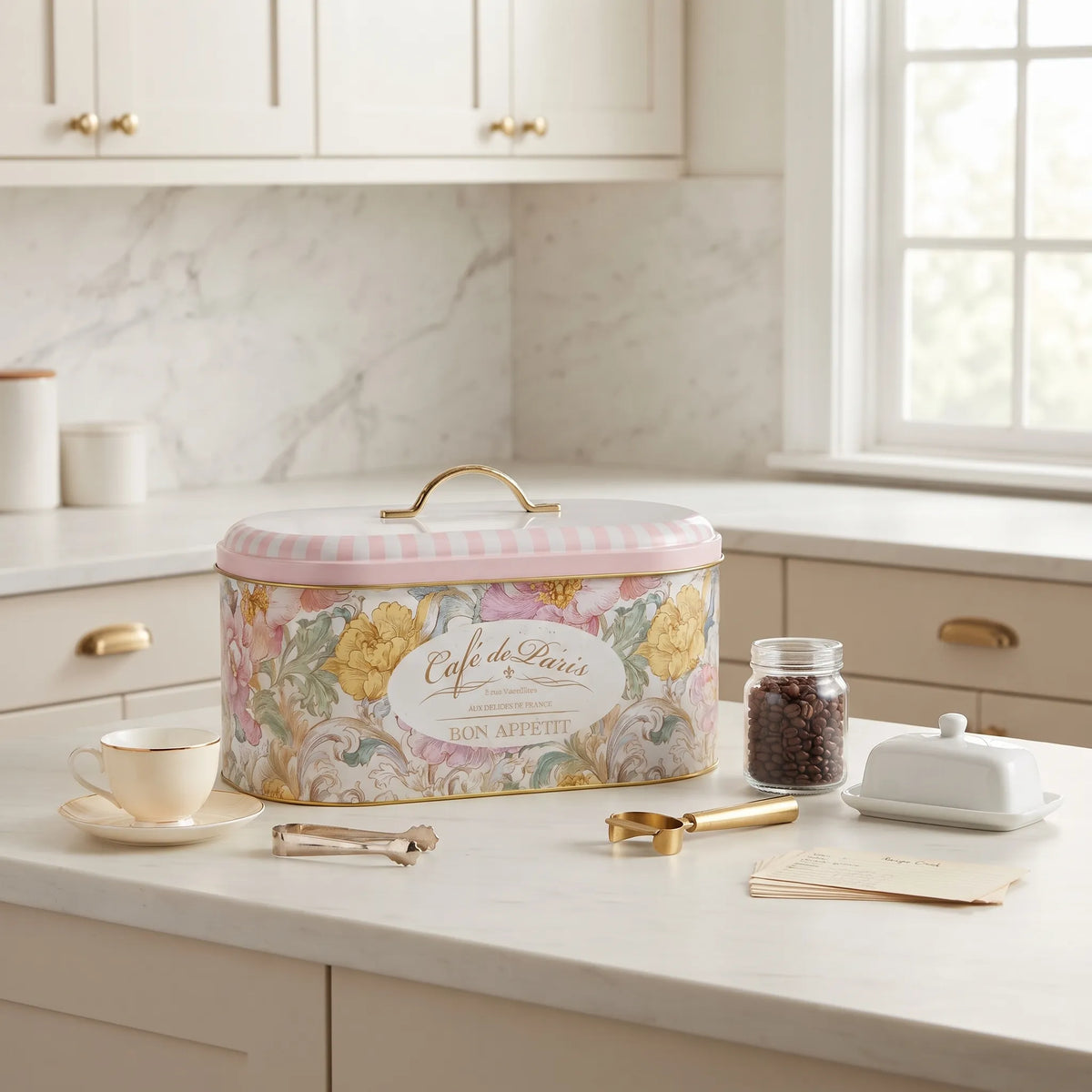 Maria Roma Decorative Metal Storage Tin, 5.5 L