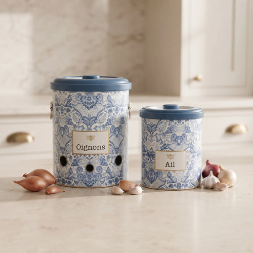 Maria Roma Azulejos Metal Vegetable Storage Set