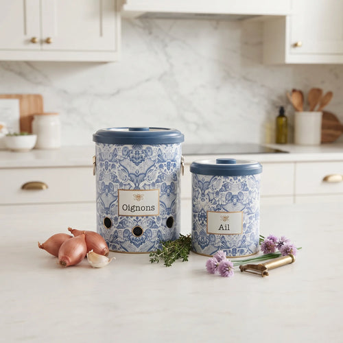 Maria Roma Azulejos Metal Vegetable Storage Set