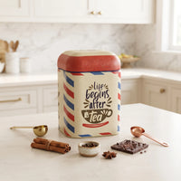 Maria Roma Post Square Metal Tea Storage Tin, 1.4 L