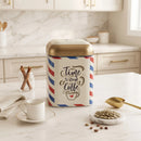 Maria Roma Post Square Metal Coffee Storage Tin, 1.4 L